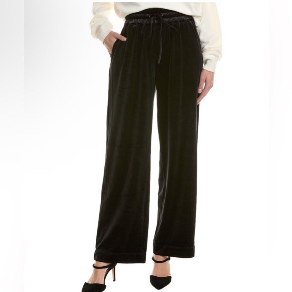 AllSaints Tyler Wide Leg Velvet Trouser in Black Size 10 New - Picture 10 of 11